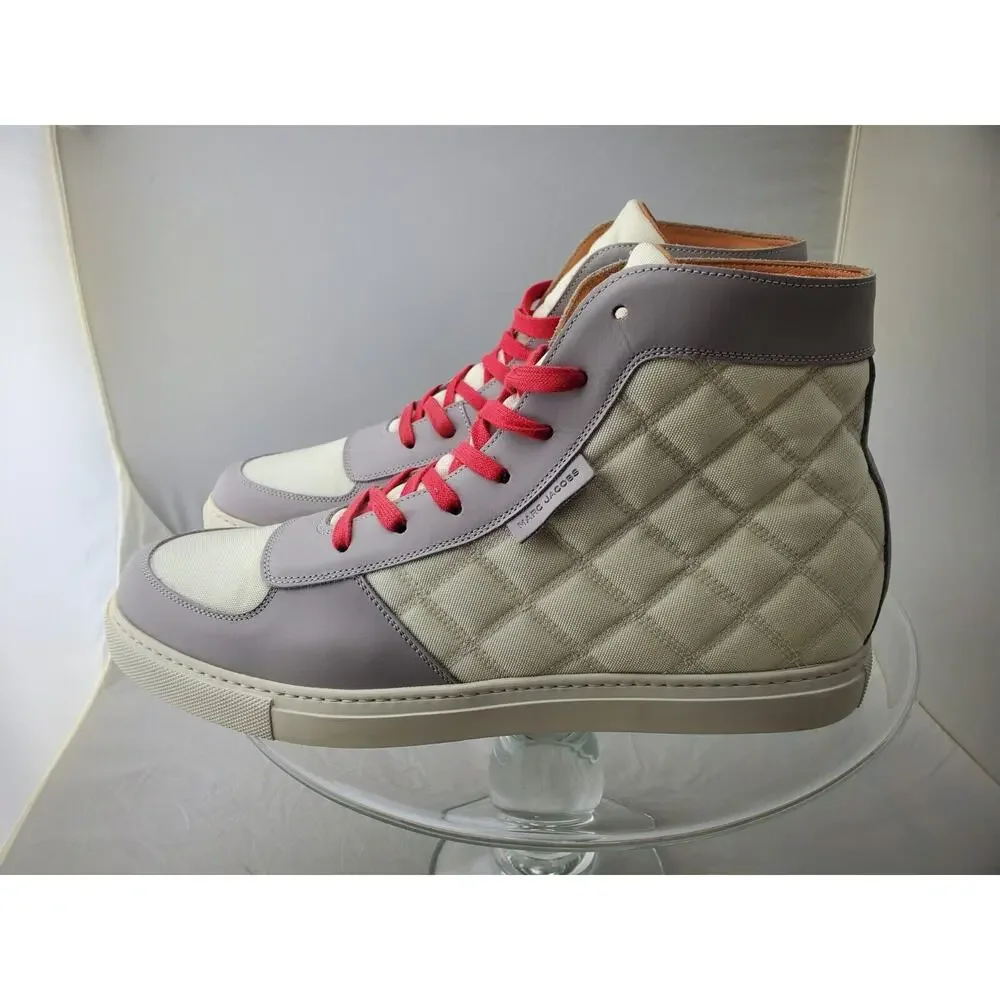 Marc Jacob Mens Size US 11 White Quilted Hi Top Lace up Sneakers Trainers